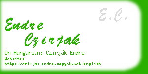 endre czirjak business card